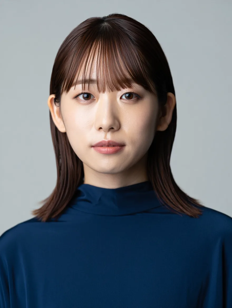 AIヘアスタイルのヘアカタログ：ワンレングスミディ