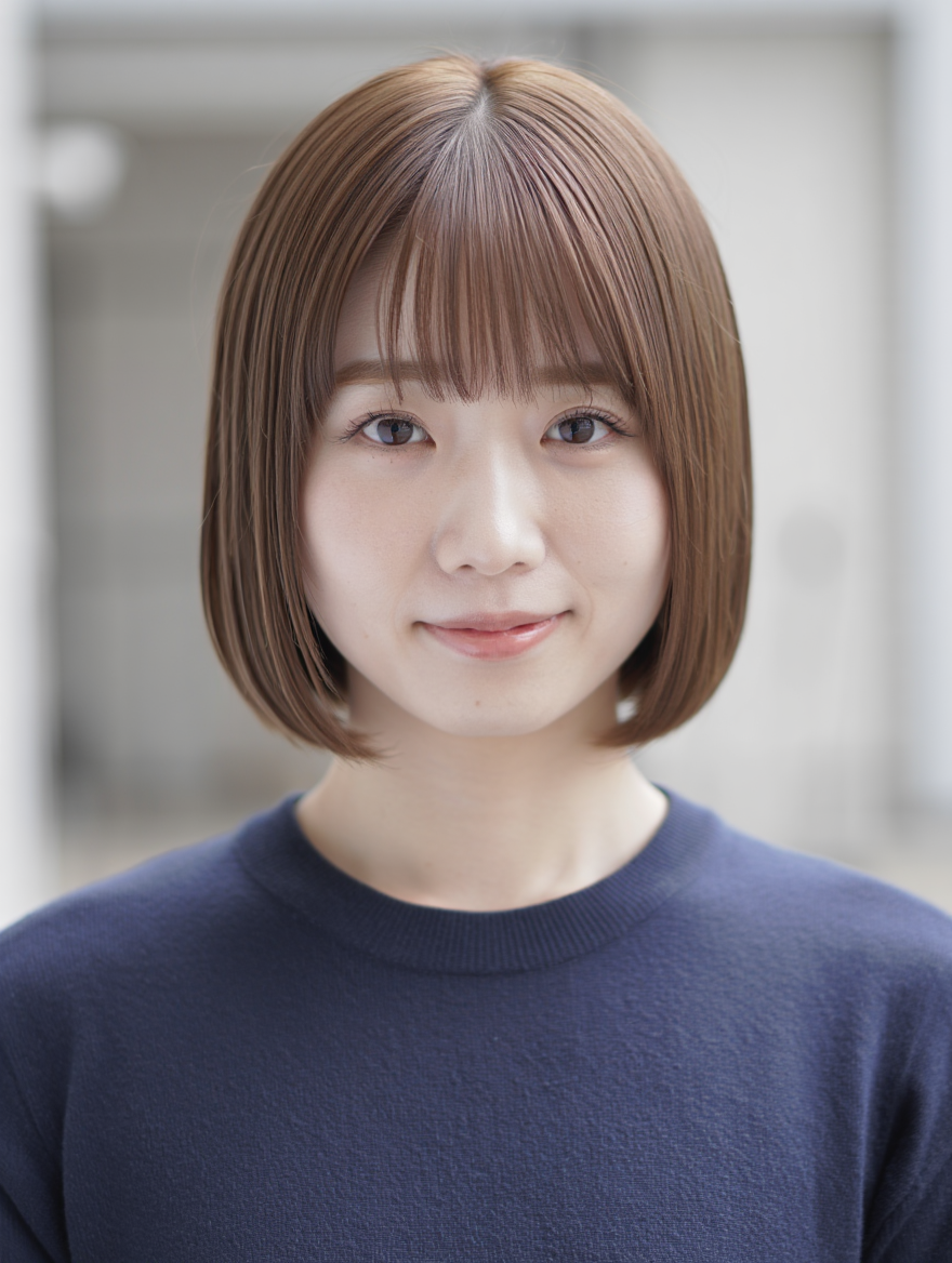 シースルーバングボブのサンプル