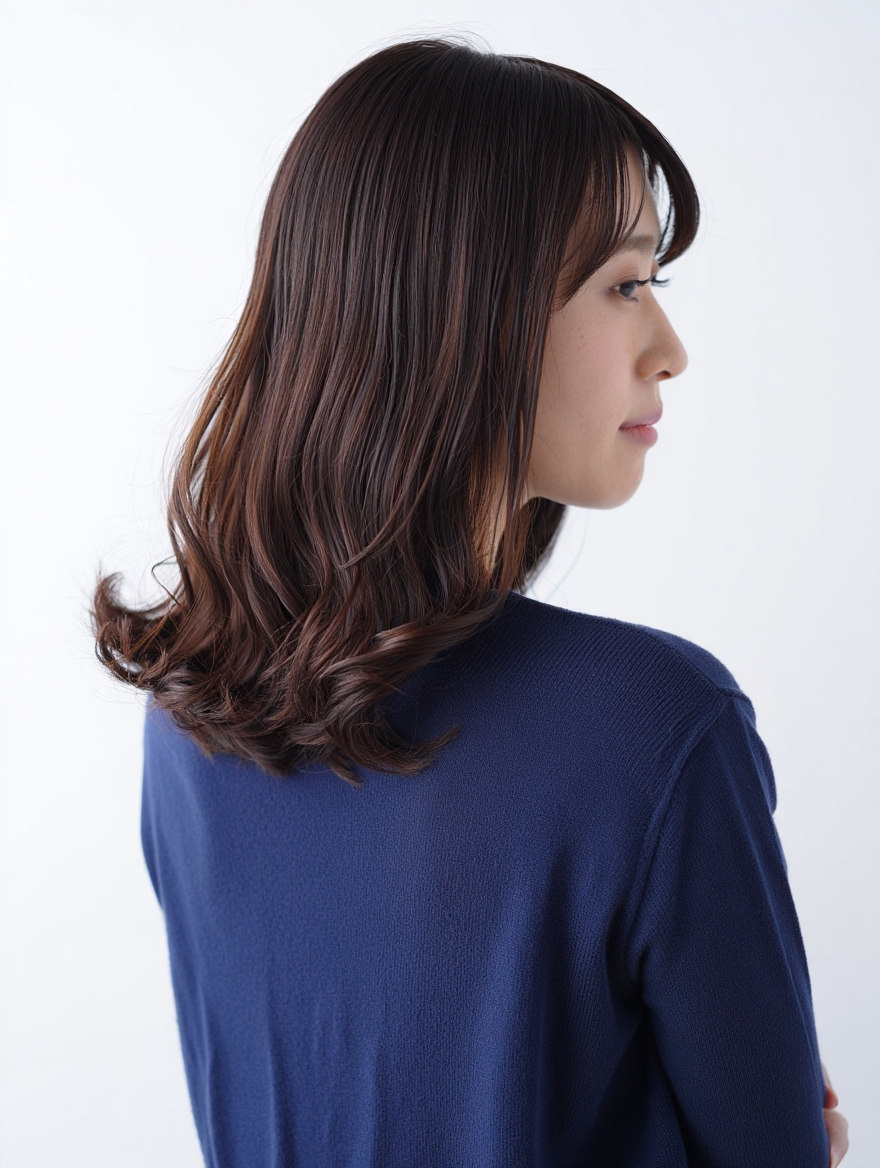 外ハネミディアムのサンプル